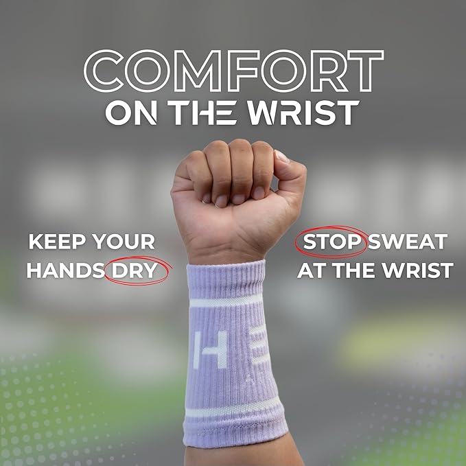 Cotton Wrist Sweatbands β Absorbent, Stretchable Bands for Men & Women β Sweat-Wicking, Anti-Chafing Support for Weightlifting, Cross Training, WODs, Tennis, Running & Fitness