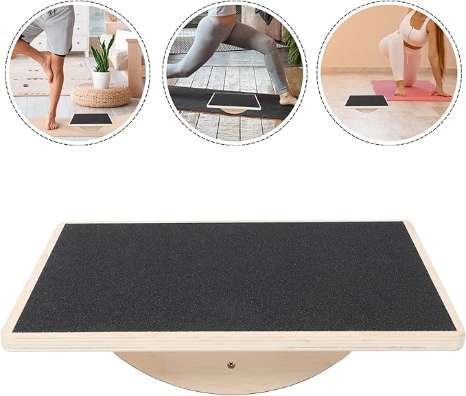 VOSAREA Solid Board Non-slip Adult Fitness Training Wobble Board Lightweight Coordination Exercise Prop for Home Gym Workouts