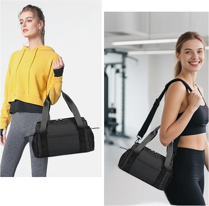 ALUSBELL Women's Sport Gym Tote Bag Small Duffels Bag with Wet Compartment, Carry On Crossbody Bag For Sport Travel Workout