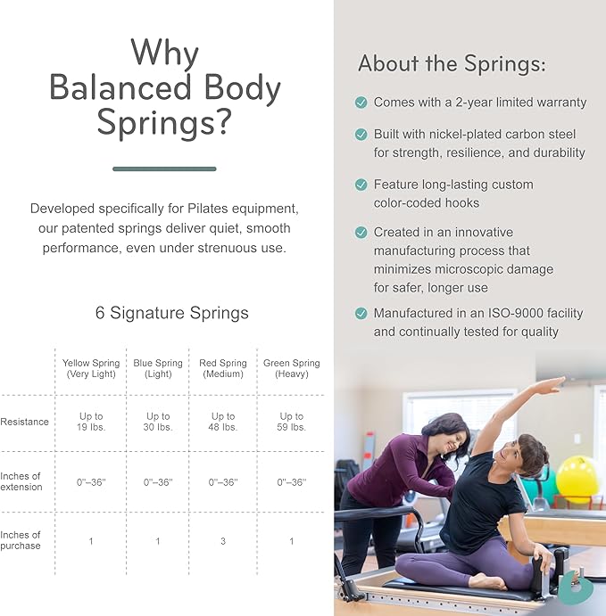 Balanced Body Clinical Pilates Reformer with Infinity Footbar, Pilates Exercise Equipment, Workout Equipment for Home or Studio