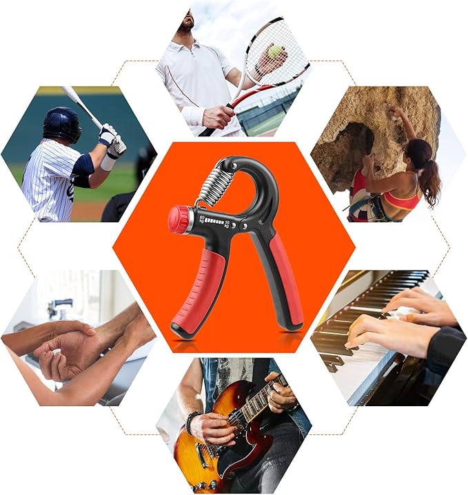 NIYIKOW Grip Strength Trainer, Hand Grip Strengthener, Grip Strengthener, Adjustable Resistance, Forearm Strengthener, Perfect for Musicians Athletes