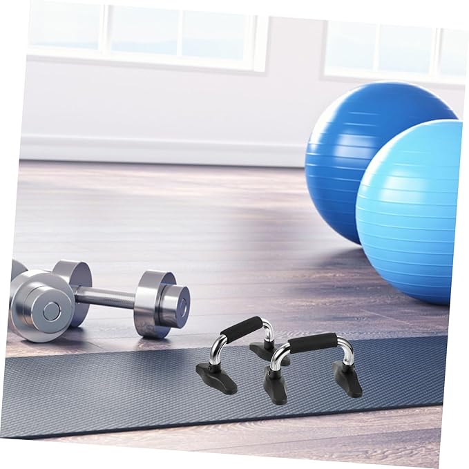 Mikikit 1pair Push-up Handles for Strength Training Non- Support Bars for Upper Body Chest and Arm Muscle Development Fitness Accessory Random Color