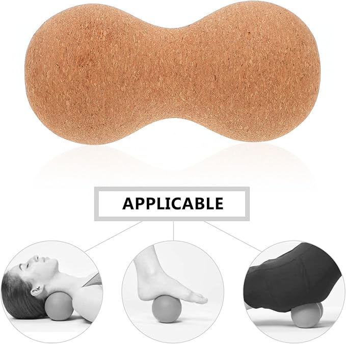 Peanut Shape Deep Tissue Massage Ball Eco-Friendly Wood Double Massage Roller for Muscle Relief and Fitness Exercise Therapy