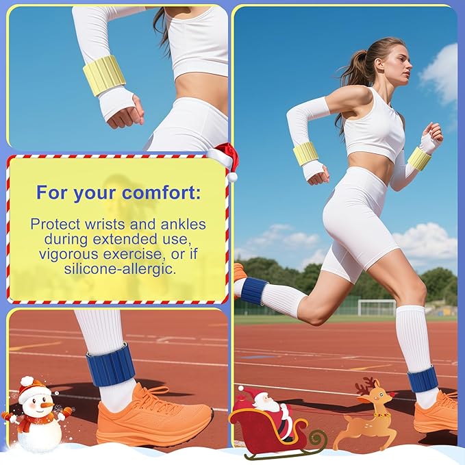 2025 Upgraded Magnetic Ankle Weights for Women, Wrist Weights,Silicone (Waterproof), Non-Slip, Easy Wear, Adjustable (Men & Women), Ideal for Jogging/Yoga/Pilates & More, Great Gift.(2 Pack)