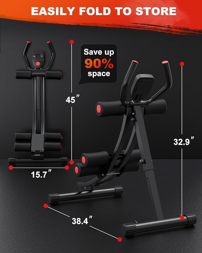 GIKPAL Ab Machine, Adjustable Trainer for Home Gym, Ab Crunch Exercise Equipment for Beginner