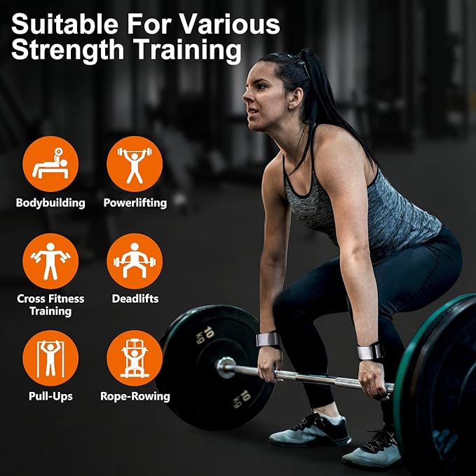 Weight Lifting Wrist Strap, Double Layer Leather Wrist Strap for Deadlift and Powerlifting, Adjustable Neoprene Padded Wrist Wraps, for Men & Women, 1 Pair