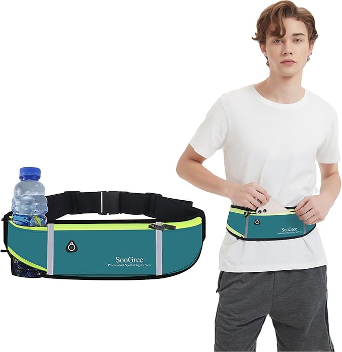 Fanny Packs, Running Belt Pack, Waist Pack Bag for Men and Women, Lightweight Runners Water Bottle Belt Bag, Phone Holder Money Belt for Traveling Hiking Cycling Walking