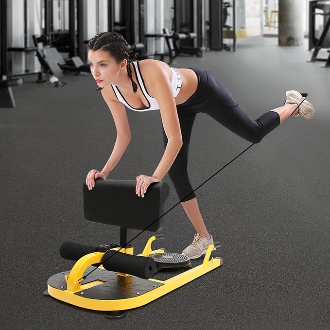 Multifunction Deep Squat Bench, Home Gym Workout Station, Adjustable Leg Exercise Machine for Belt Squats, Super Stretching, Sit-up, Push-up, Up to 220lbs, Size:37*17.32*19.68 in