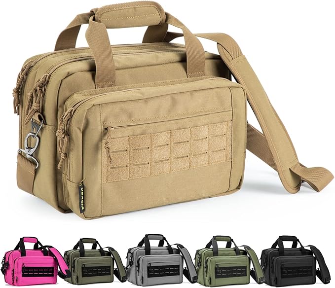 VEAGIA Range Bag,Pistol Case,Gun Range Bags For Handguns And Ammo Pouch 2 Pistols Soft Carrying Shooting Bag