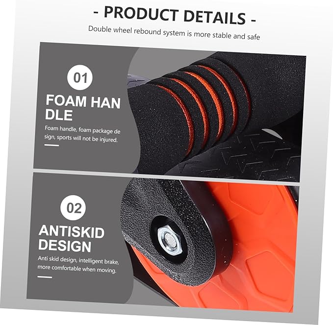 Ab Wheel Roller for Core Workout Triangular Stability Abdominal Muscle Trainer Wheel with Ergonomic Handle Fat Burning Exercise Equipment for Home Gym and Office Endurance Training