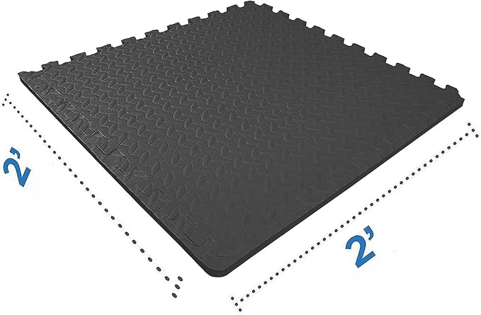 BalanceFrom Puzzle Exercise Mat 3/4" Thick, EVA Interlocking Foam Floor Tiles for Home Gym, Mat for Home Workout Equipment, Floor Padding for Kids, Multiple Sizes and Colors