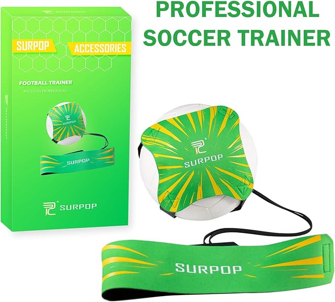 Soccer/Volleyball/Rugby Trainer, Football Kick Throw Solo Practice Training Aid Control Skills Adjustable Waist Belt for Kids Adults