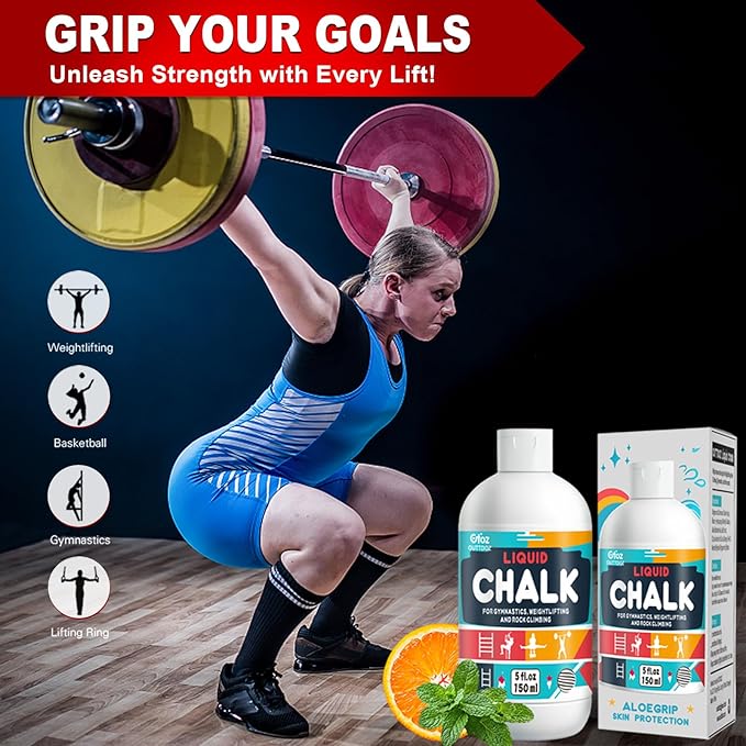 Pro Grade Liquid Chalk Mess-Free Gym Chalk for Weightlifting, Gymnastics, Rock Climbing, Dancing, Dries in Seconds| 1, 2, 4, 8, 30-Pack Options