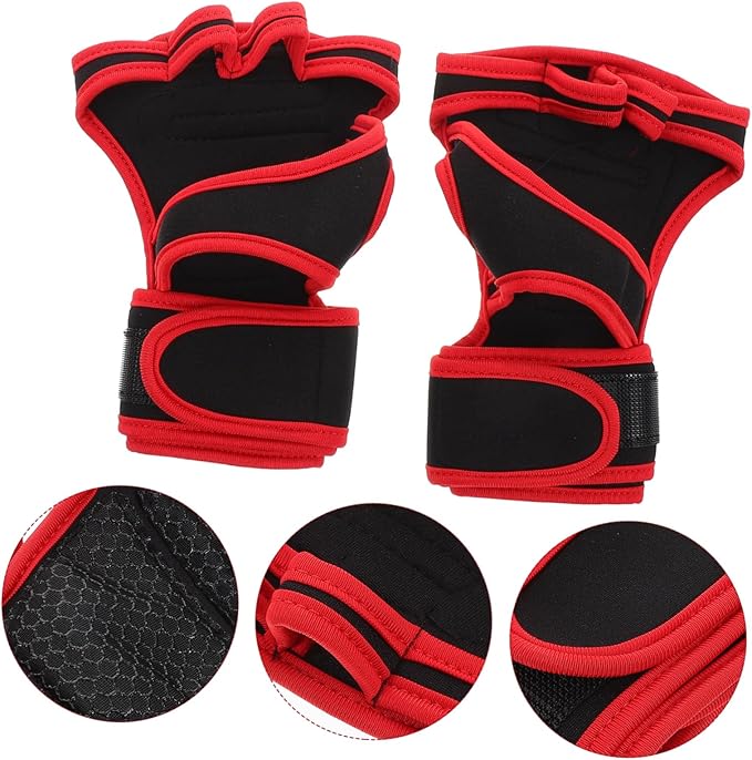 BESPORTBLE 1pair - Half Finger Weightlifting Gloves Wrist Support for Fitness Training and Comfortable Workout Gloves for Weightlifting Dumbbells Pull-ups and More