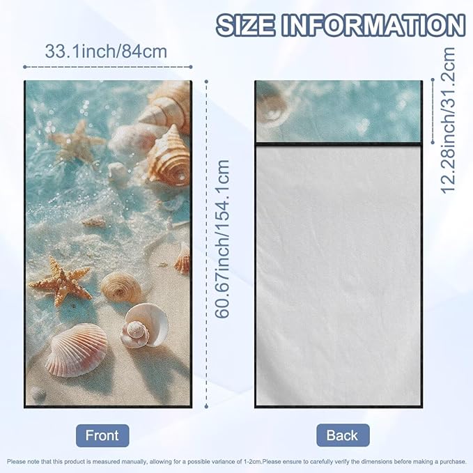 Bulopur Beach Starfish Shell Car Seat Towel Cover After Gym Workout Beach Swimming Sweating Car Seat Cover Fits for Cars SUV Sedan Truck Front Seats