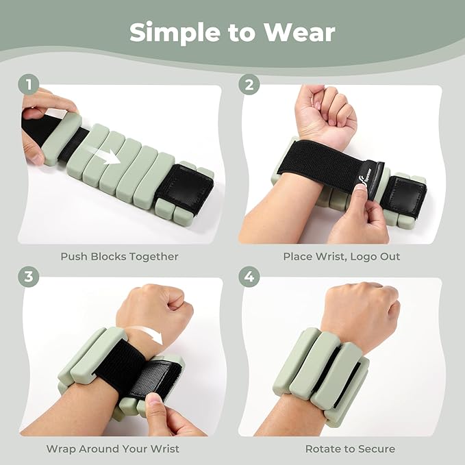 Sportneer Ankle & Wrist Weights Set of 2 (1LB/2LB Each) for Women Men Comfortable Arm Leg Weight for Pilates, Running, Walking, Workout, Yoga, Water Aerobics, Pool Exercises