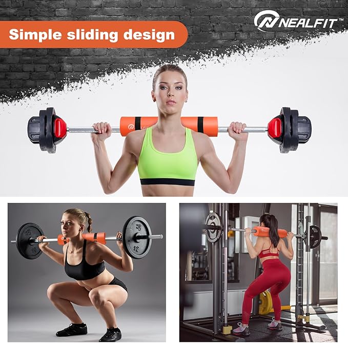 Barbell Pad Squat Pad for Squats—Squat Bar Pad—Great for Weightlifting,Lunges and Hip Thrusts—Foam Sponge Pad—Fit Standard and Olympic Bars Perfectly