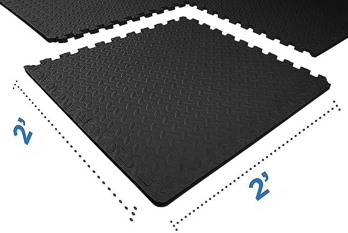 BalanceFrom Puzzle Exercise Mat 3/4" Thick, EVA Interlocking Foam Floor Tiles for Home Gym, Mat for Home Workout Equipment, Floor Padding for Kids, Multiple Sizes and Colors