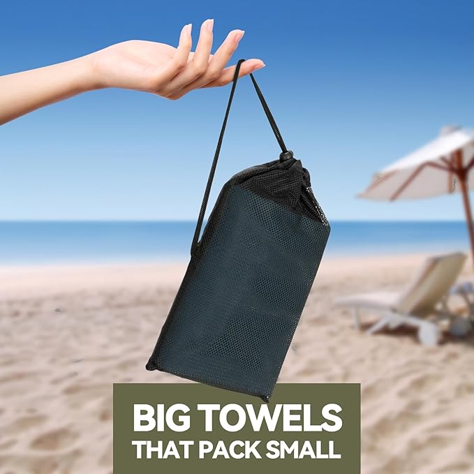Microfibre Towel Extra Large for Beach, Travel, Swimming, Bath– Quick Dry, Ultra Compact, Sand Free, Lightweight & Super Absorbent(Navy Blue,78x35 in)