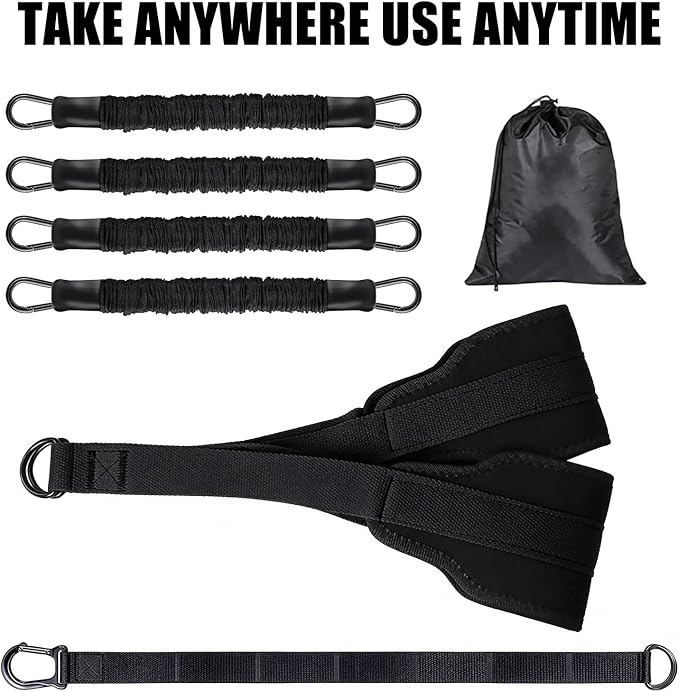 Pull Up Assistance Bands for Home Gym, 4 Adjustable Resistance Bands for Pull Ups and Strength Training, with Foot Rests, Extension Strap, Suitable for Beginners, Full-Body Workouts