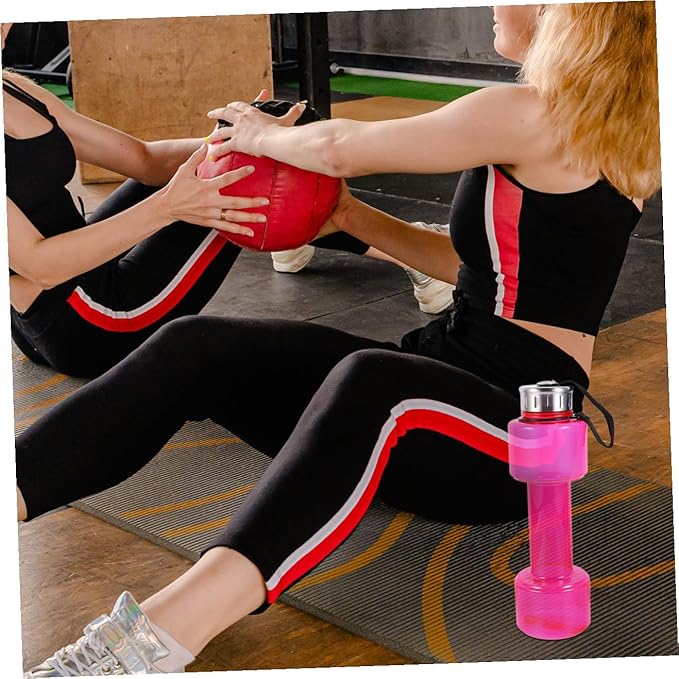 Hemoton Dumbbell Style Athletic Water Bottle 750ml Petg Leak-proof Large Capacity Fitness Water Kettle for Gym and Outdoor Use Random Color