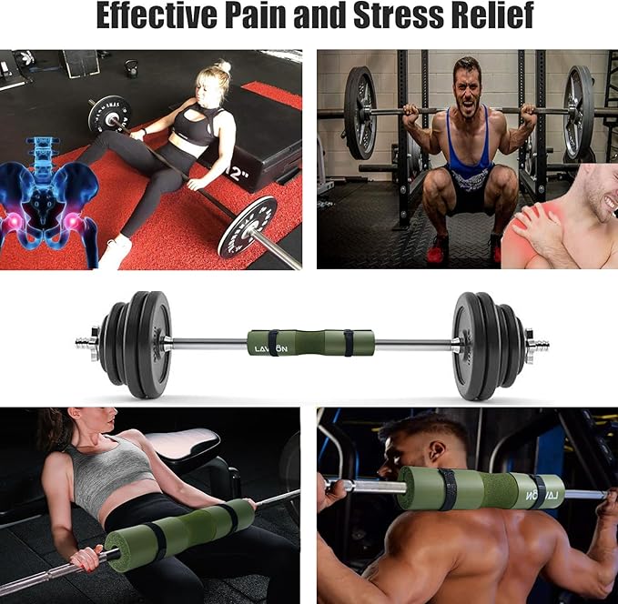 Squat Pad - Foam Barbell Pad for Squats Cushion, Lunges & Bar Padding for Hip Thrusts - Standard Weight Bar Pad - Provides Cushion to Neck and Shoulders While Training