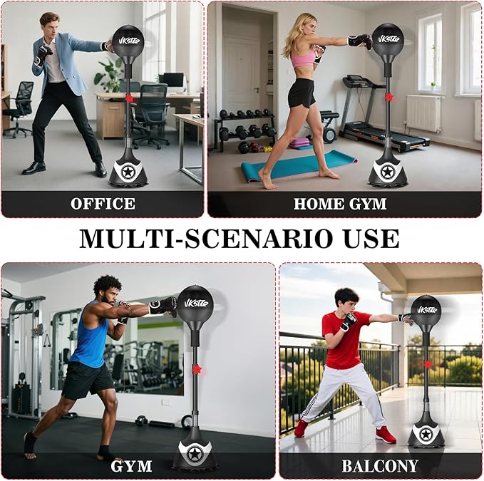 Boxing Bag with Stand for Teens & Adults -for Training Boxing Equipment Stress Relief and Fitness Set with Punching Bag & Gloves,Home Gym Equipment