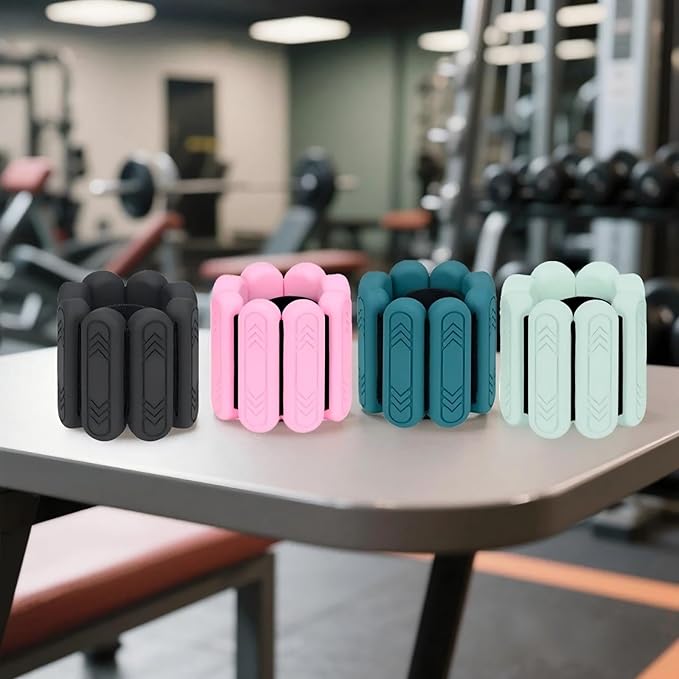 Wrist & Ankle Weights for Women Men, 1lb/2lb/4lb Set of 2 - Adjustable Wearable Weighted Bands, Waterproof Silicone Arm & Leg Weights for Pilates, Yoga, Walking, Dance, Home Workout & Gym