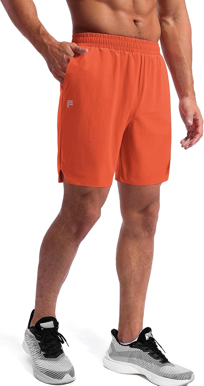 Running Shorts for Men 7 inch Inseam 2 in 1 Quick Dry Athletic Gym Workout Tennis Shorts with Phone Pockets