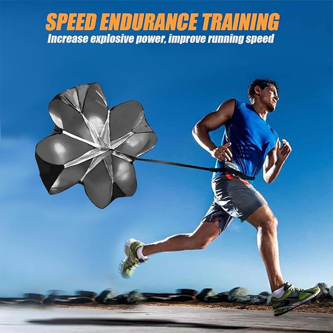 Running Speed Training, 56 inch Speed Drills Resistance Parachute Running Sprint Chute Soccer Football Sport Speed Training