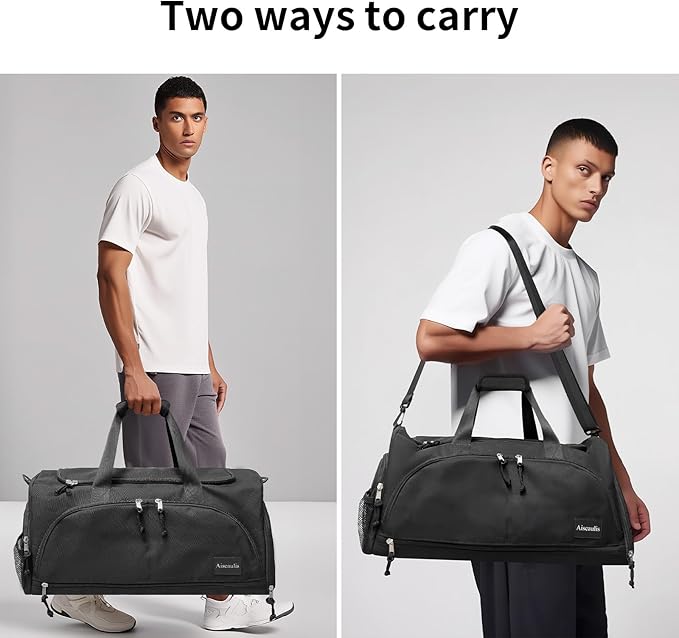 Gym Bag for Men & Women with Shoes Compartment and Wet Pocket Convertible Duffle Bag and Gym Backpack Waterproof Sports Duffel for Travel, Sports, Fitness & Workout