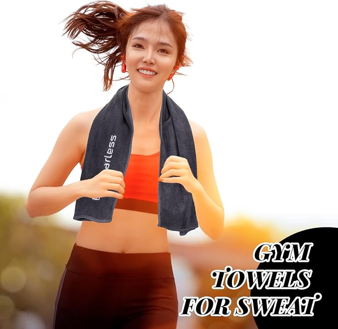 Newwiee 36 Pcs Microfiber Gym Towels for Exercise Fitness Bulk 32 x 16 Inch Soft Quick-Drying Sweat Absorbent Yoga Towel for Women Men Be Fearless Sport Towel for Cycling, Swimming, Workout, Camping