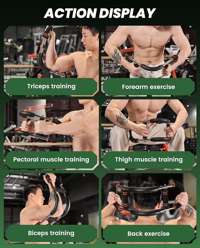 2026 New Saker PowerTwist Arm Trainer, Adjustable Forearm Strengthener, Arm Exercise and Chest Workout Equipment for Home Gym, for Men, Ideas for Fitness Enthusiasts