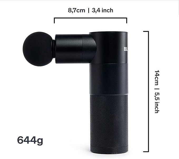 BLACKROLL - Handheld FASCIA Muscle Massage Gun, Deep Tissue Vibrating Massager for Athletes, Exercise, and Recovery to Release Tension in Muscles and Fascia, Aluminum Handheld Electric Body Massager