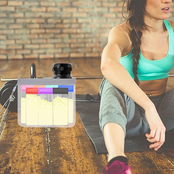Protein Powder Travel Container Set Including 21 PCS Single Dose Bags, 3 PCS Large Zip Bags and 3 PCS Funnels, Reusable & Portable Protein Powder Organizer for Travel, Gym, Workout, Fitness