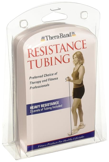 THERABAND 21313 Professional Resistance Tube, Blue & Black, Heavy, 5' Length