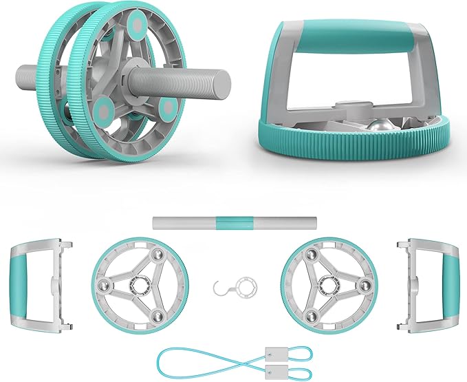 Elevens Ab Roller Wheel for Training Abdomen & Core Strength, 14-in-1 Exercise Equipment for Abs Workout at Home Gym Fitness Yoga for Women(Green)