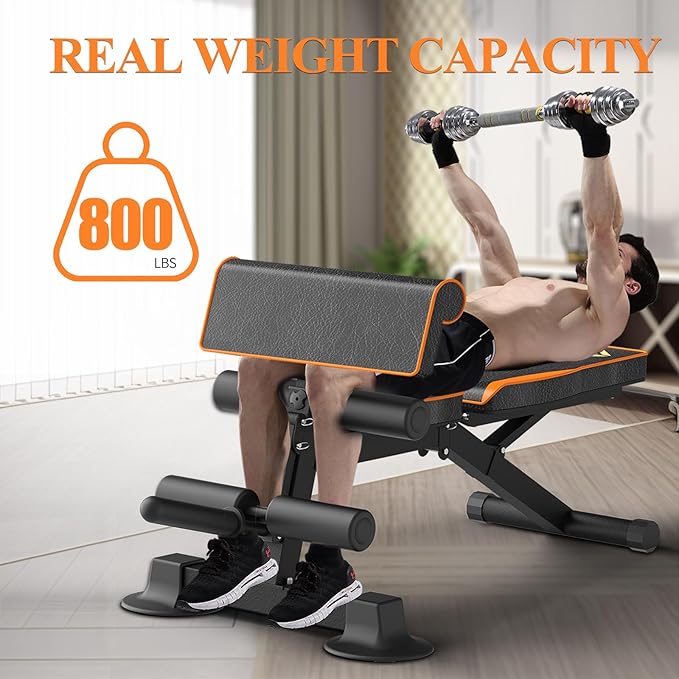 Adjustable Weight Bench multi-function Workout Bench for Home Gym,Foldable Incline Decline Benches for Full Body Workout 660LBS