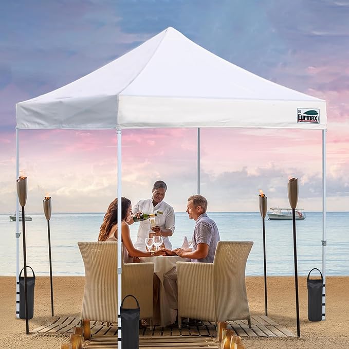 Eurmax USA 145 LBS Weight Capacity Pop up Gazebos Weights Sand Bags for Pop up Canopy Tent Pergola Outdoor Instant Canopies, 4-Pack (Without Sand) Dark Black