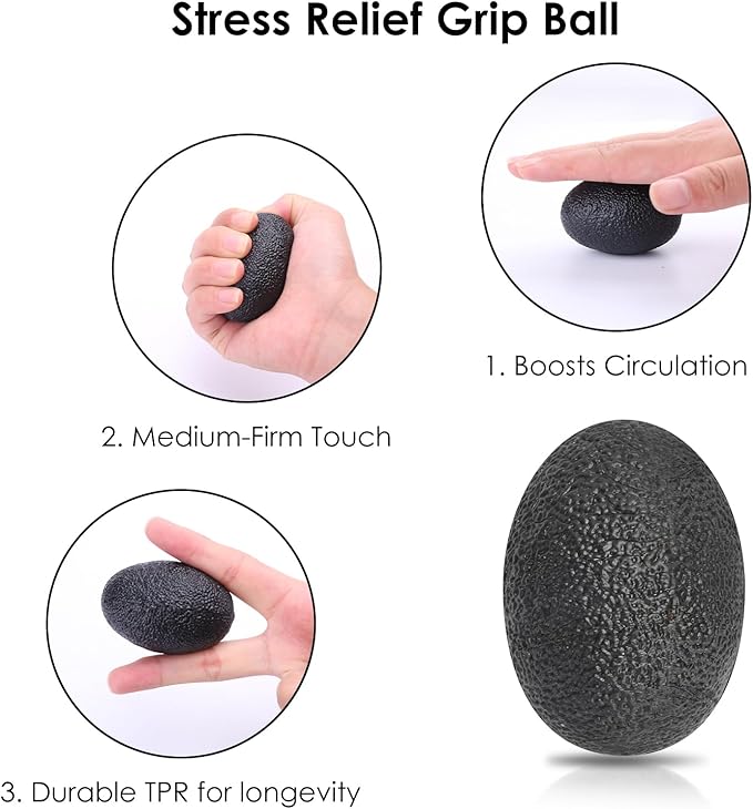 Grip Strength Trainer, Hand Gripper Strengthener Set 5-Pack: Adjustable Hand Gripper (2-Pack) with Click Counter, Finger Stretcher ,Stress Relief Grip Ball& Grip Ring 11-132 lbs Forearm Strengthener for Athletes, Rock Climbing, forearm strengthener