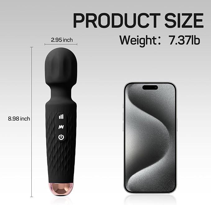 Personal Massager - 4H Max Runtime & Ultra-Quiet - Waterproof - 20 Modes 8 Speeds for Deep Tissue Back Massage, Post-Workout Recovery and Neck Muscle Relaxation(LX-Blcak)