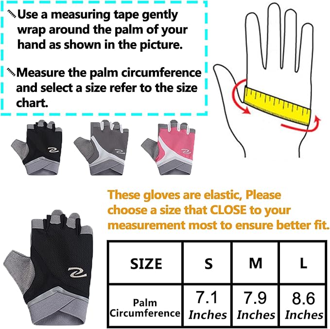 Luwint Women Fingerless Yoga Gloves, Non Slip Padded Barre Pilates Fitness Workout Training Exercise Accessories
