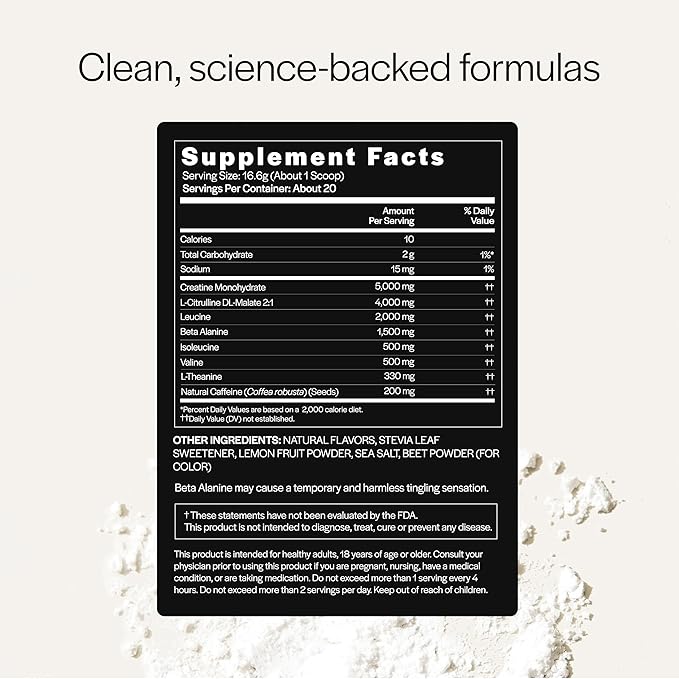 Gainful High Intensity Pre Workout Powder with 200mg Caffeine, 5g Creatine, Strawberry Lemonade Flavor, Supports Energy, Strength, Endurance, & Recovery, BCAAs, Beta Alanine, L-Citrulline, 20 Servings