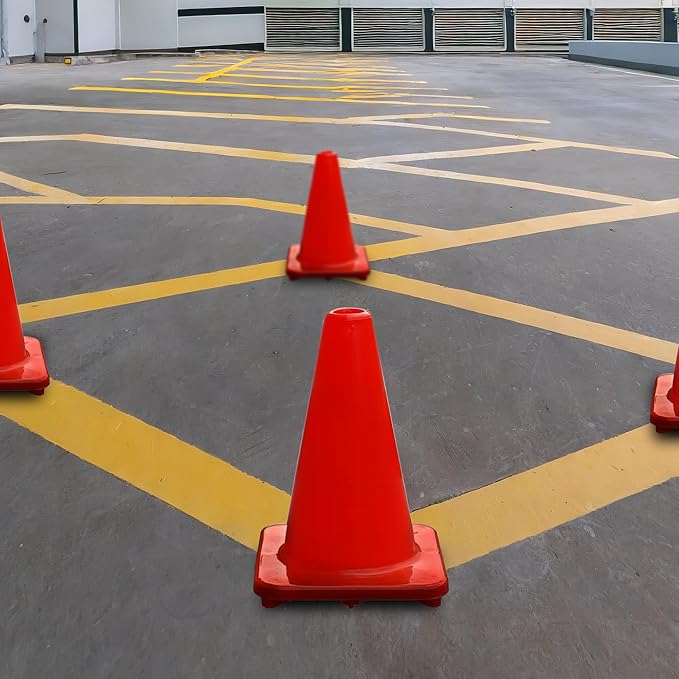 Heavy Duty Agility Training Cones (2 in, 6 in, 9 in, 12 in, 18 in, 28 in) for Sports and Kids Coaching, Multipurpose Field Marker Cones, Soccer, Basketball Drills, Bike, Motorcycle Training