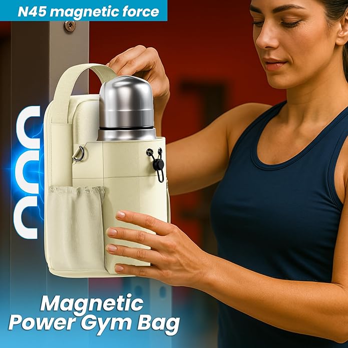 CORDOBA & CO., Magnetic Gym Bag Man Woman, Super Strong Magnetic Bottle Bag, 11LB Weight Capacity, Crossbody Gym Water Holder