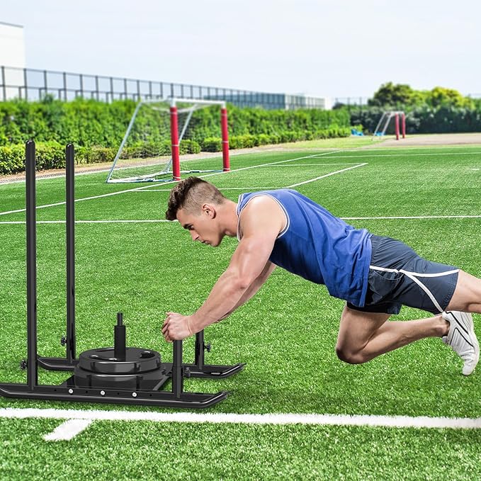 Kipika Weight Sled, Workout Sled, Fitness Strength Training Sled, Speed Training Sled for Athletic Exercise, Speed Improvement, Easily Through Obstacles, Suitable for 1" & 2" Weight Plate