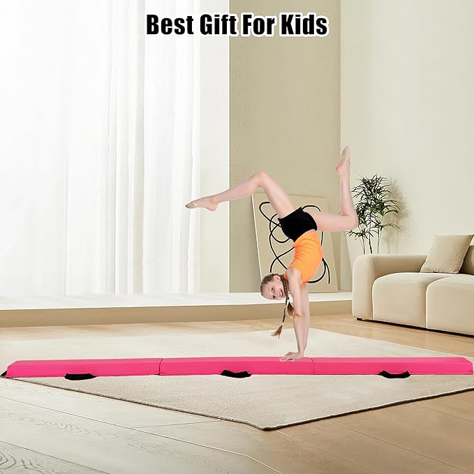 MARFULA 6 FT / 8 FT / 9 FT / 10 FT Folding Gymnastic Balance Beam for Kids with Carry Bag for Home and Club Use