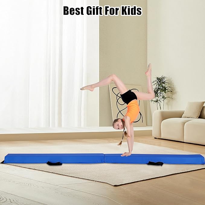 MARFULA 6 FT / 8 FT / 9 FT / 10 FT Folding Gymnastic Balance Beam for Kids with Carry Bag for Home and Club Use