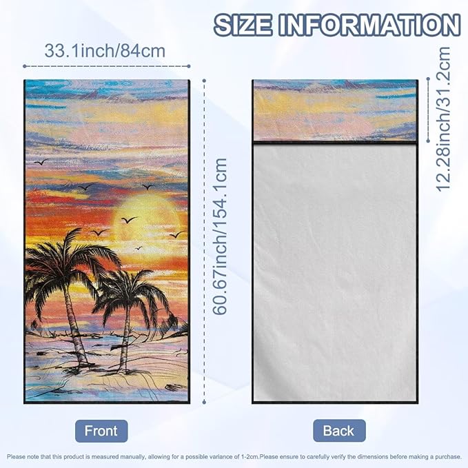 Bulopur Washable Seat Covers for Cars Tropical Palm Tree Sunset Sweat Towel Car Seat Cover for Gym Running Athletes Breathable Automotive Interior Protection