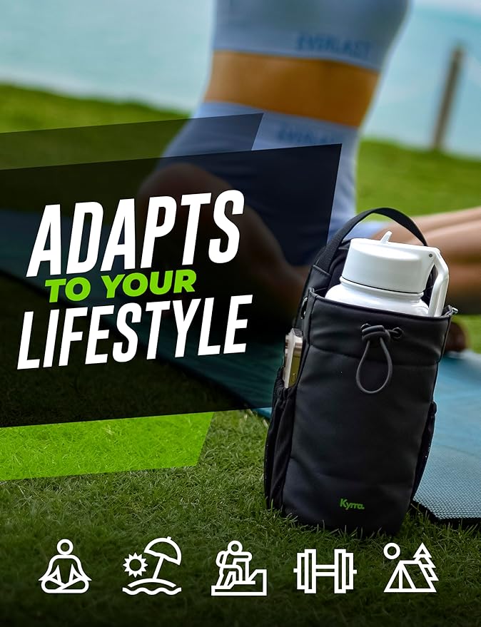kyrra. Magnetic Gym Bag with Water Bottle Holder Compact Crossbody Bag with Magnetic Attachment and Reusable Gym Pouch Small Gym Water Bottle Bag for Men and Women